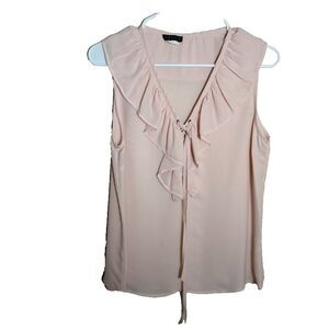 Venus Tank Top Women's Medium V-Neck Ruffle Sleeveless Tie Boho Casual Shirt
